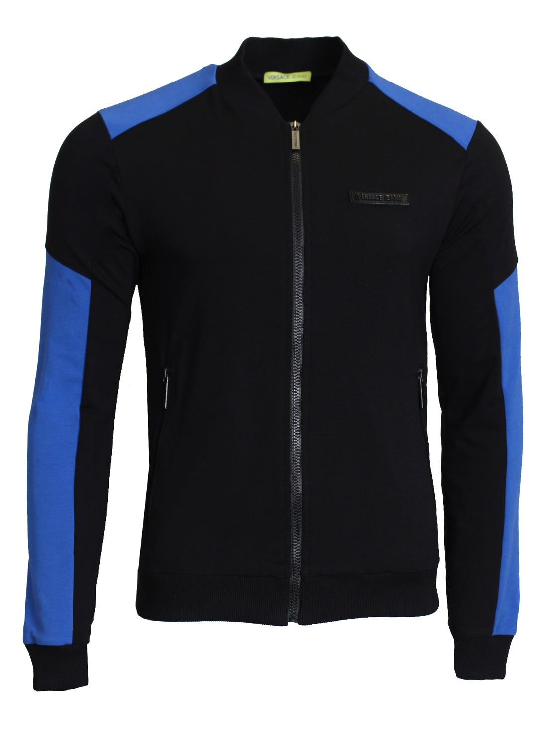 Versace Jeans Fleece Light Stretch Jacket in black and blue – view 3 of 8