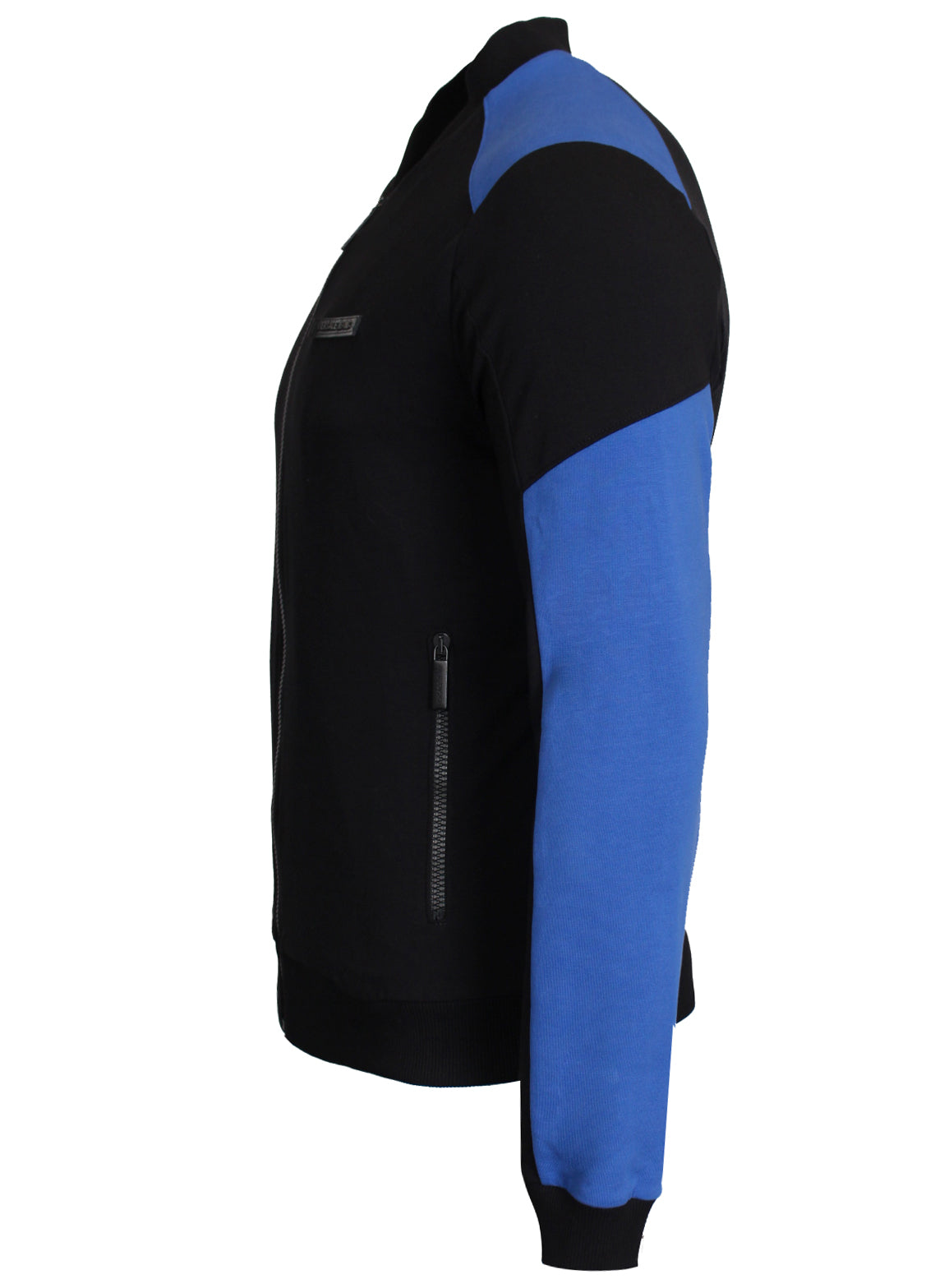 Versace Jeans Fleece Light Stretch Jacket in black and blue – view 1 of 8