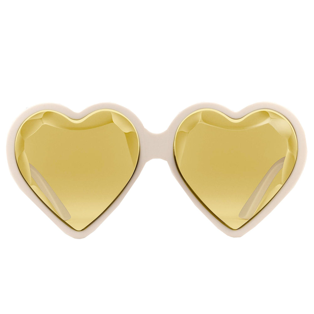Heart Frame Acetate Sunglasses|Ivory/Yellow
