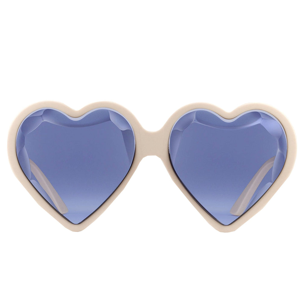 Heart Frame Acetate Sunglasses|Ivory/Violet