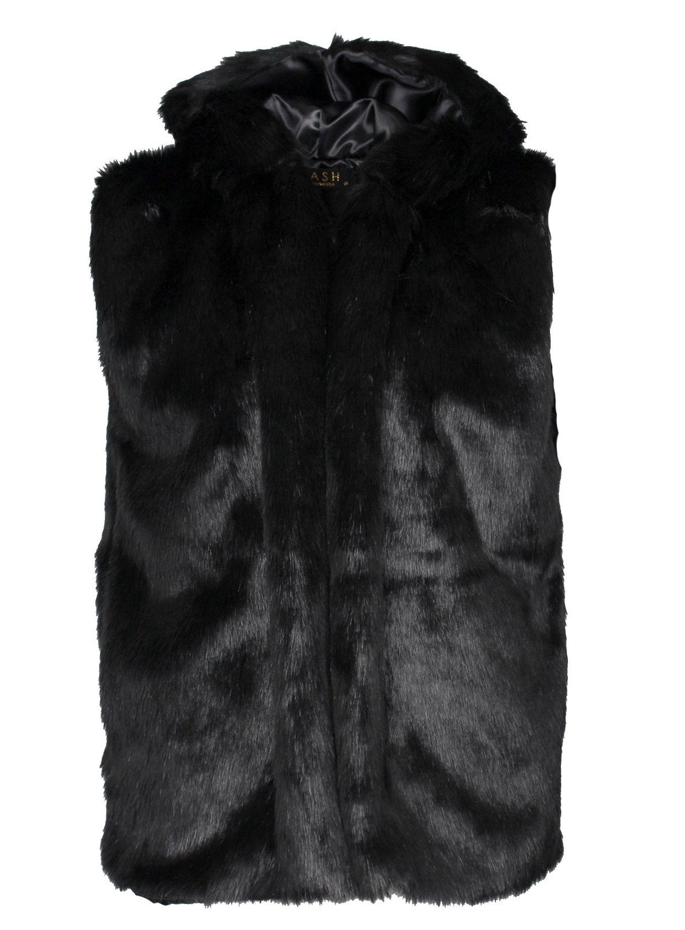 Kash unisex fur vest in black