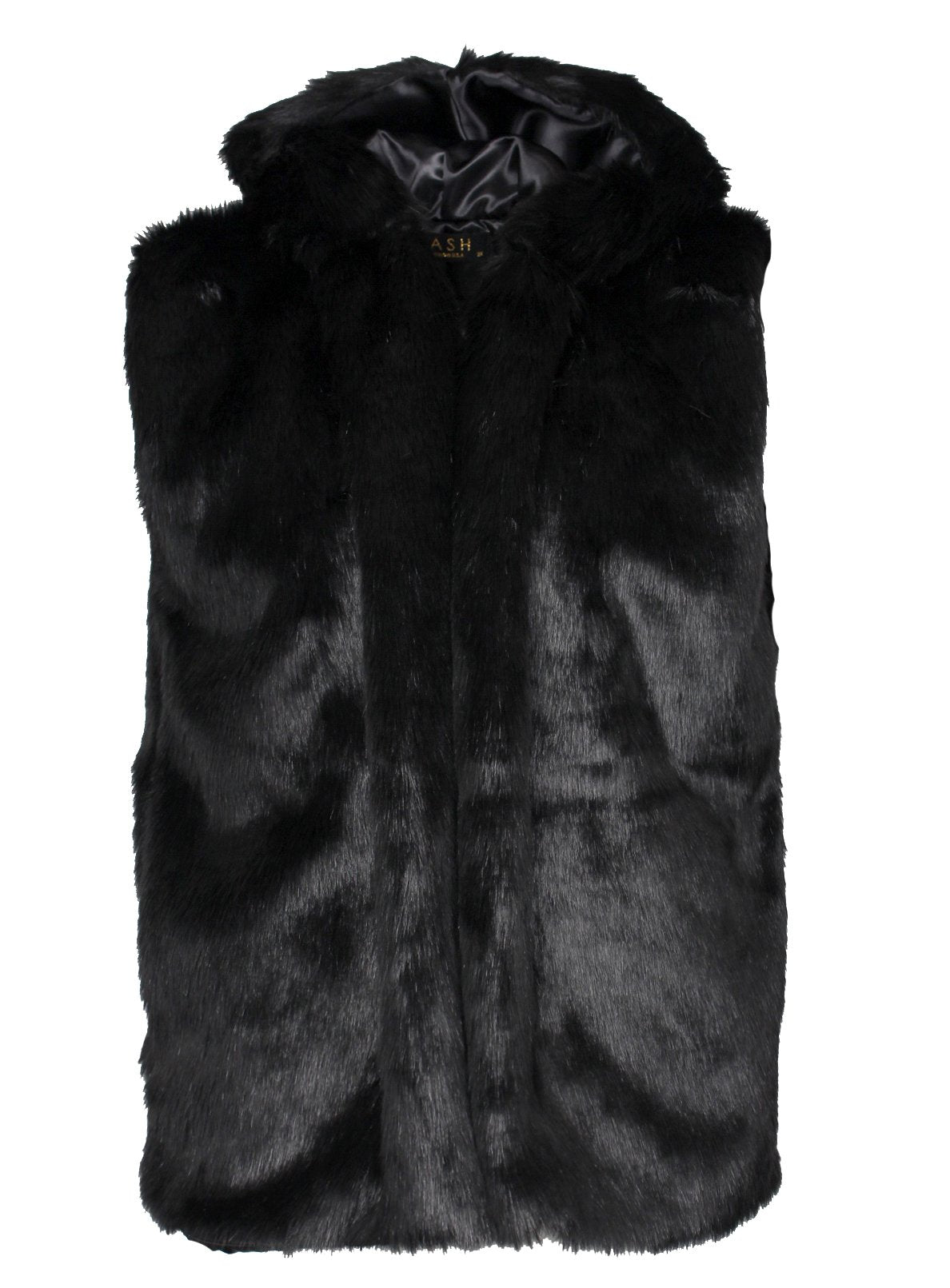 Kash unisex fur vest in black
