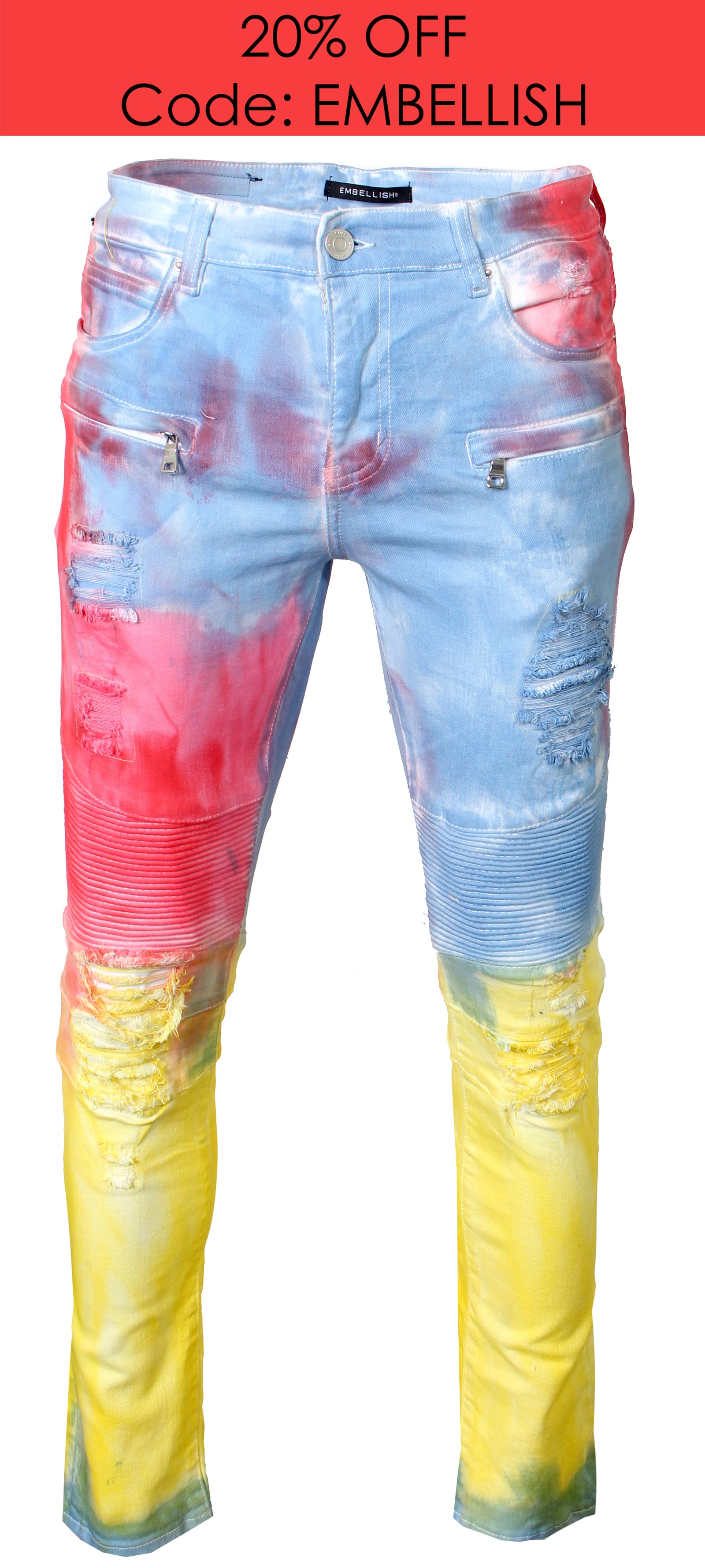 Embellish Men's Bazley Denim in bubble gum – view 1 of 4
