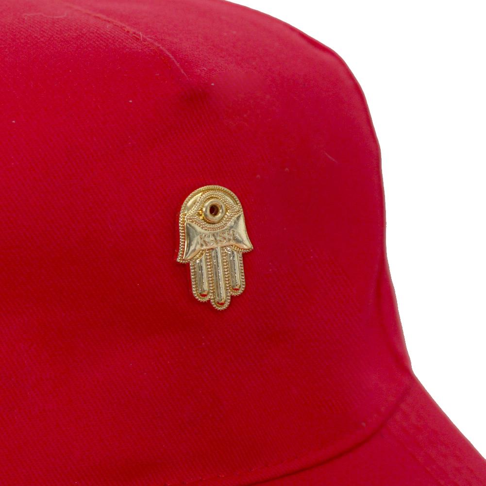 Men's 3D Gold Hamsa Hand Cap-Red