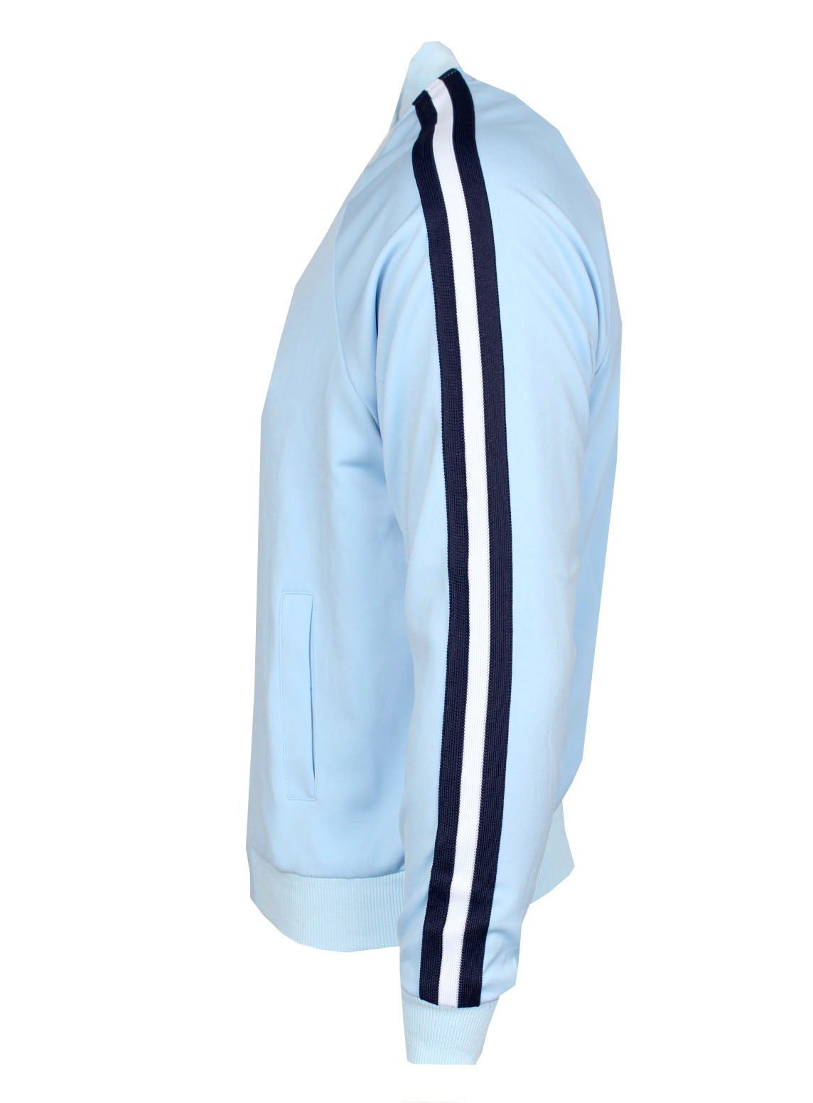Men's Long Sleeve Side Stripe Jacket-Sky Blue