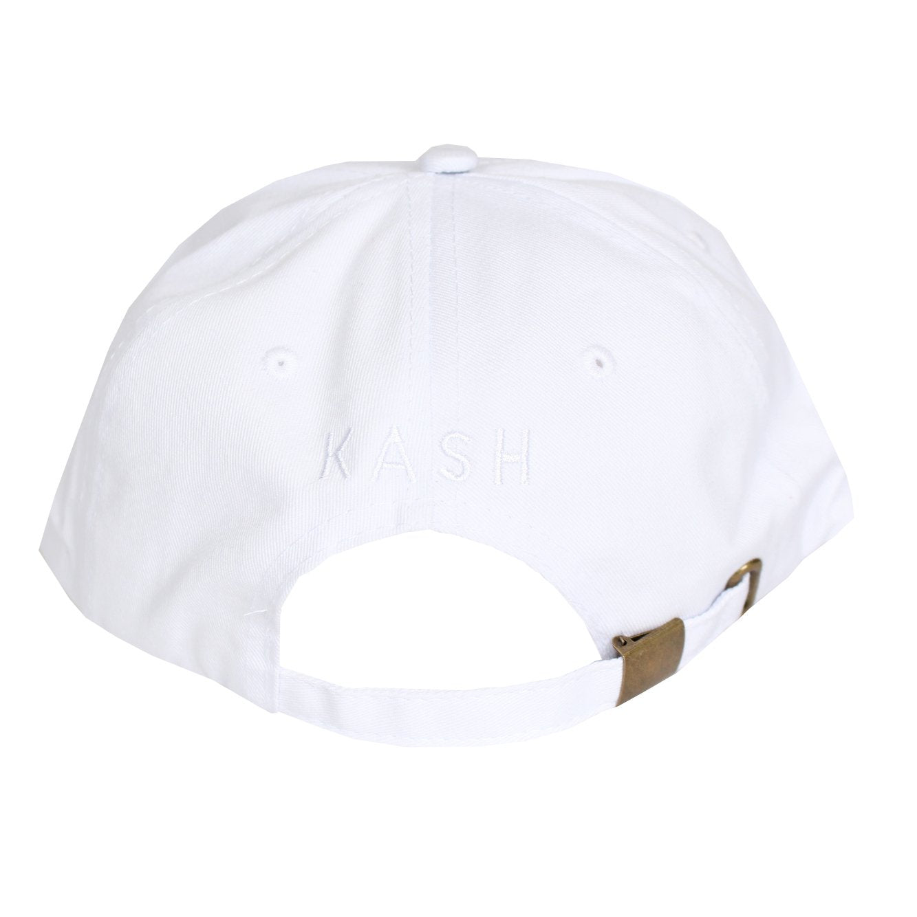 Kash Men's 3D Gold Hamsa Hand Cap in white – view 2 of 3
