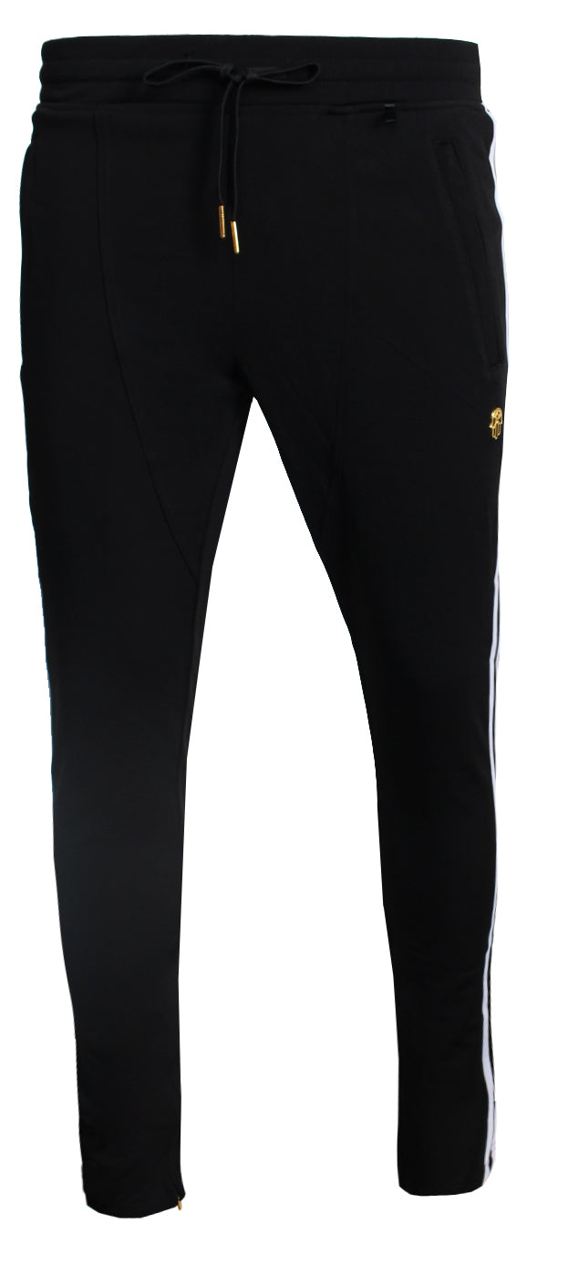 Kash Men's Luxury Lounge Stripe Joggers - Black – view 2 of 4
