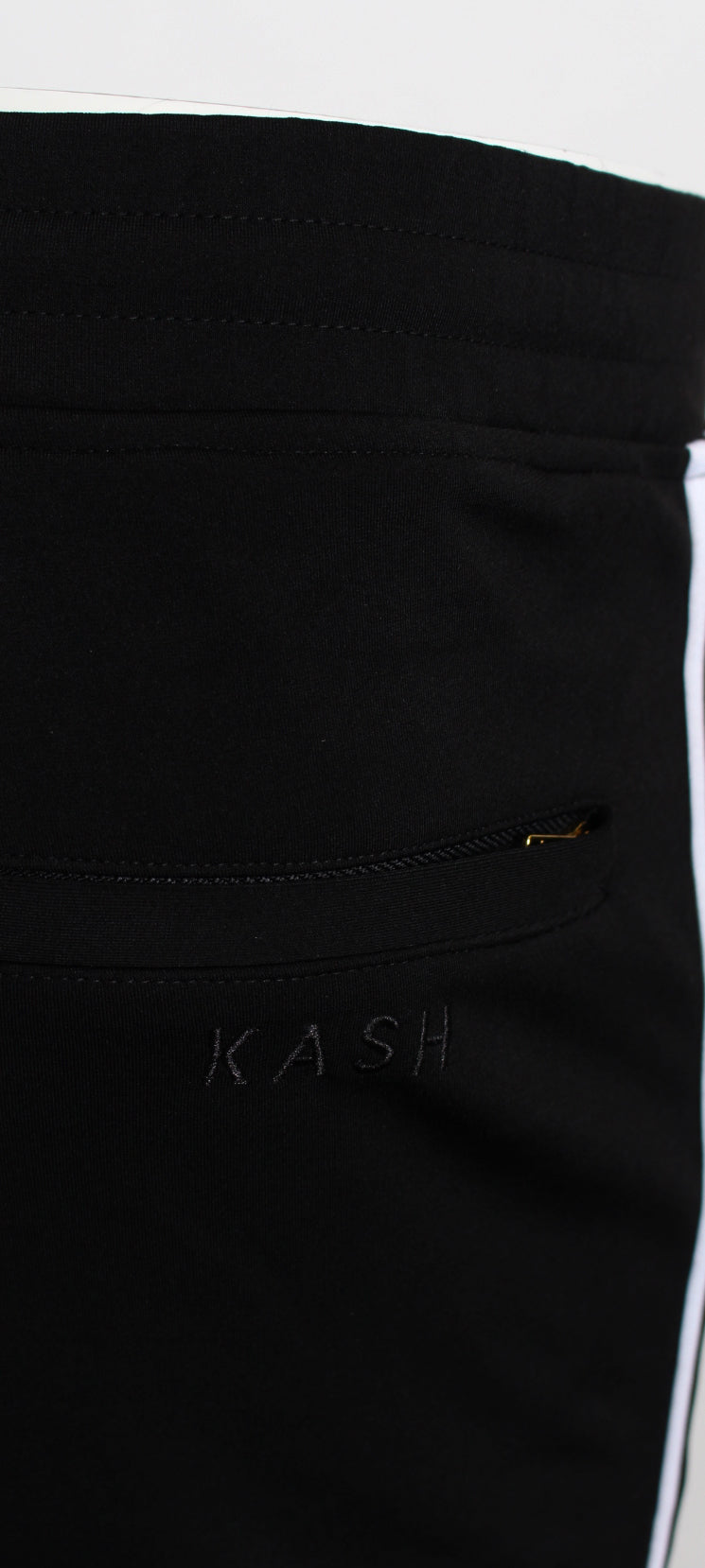 Kash Men's Luxury Lounge Stripe Joggers - Black – view 4 of 4