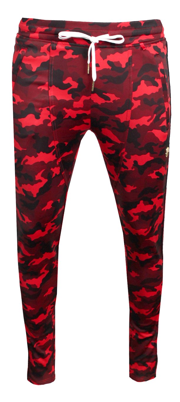 Kash men's camouflage track pants in red – view 2 of 5