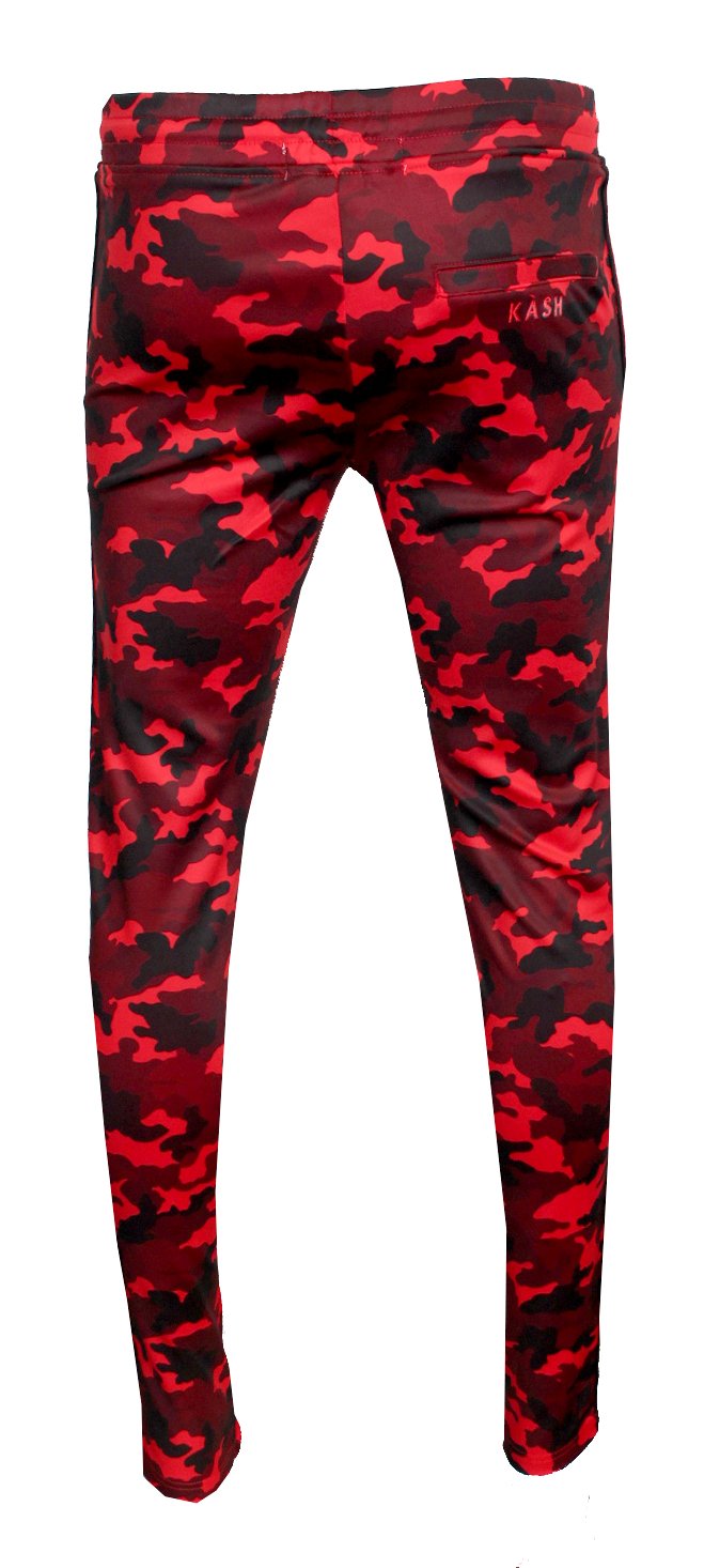 Kash men's camouflage track pants in red – view 3 of 5