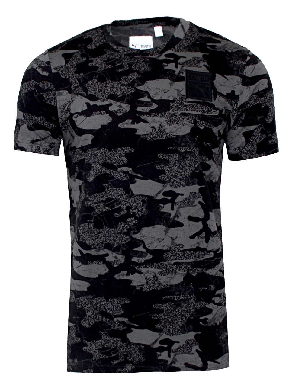 Puma x Trapstar Black Camo Logo Tee in black camo – view 2 of 2
