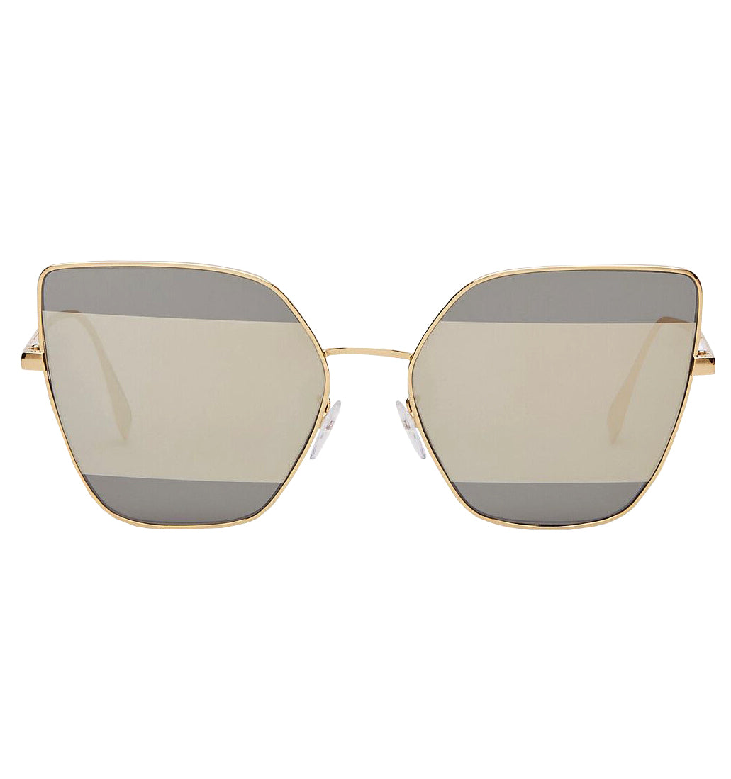 Fendi Stripes Sunglasses with silver mirrored lenses