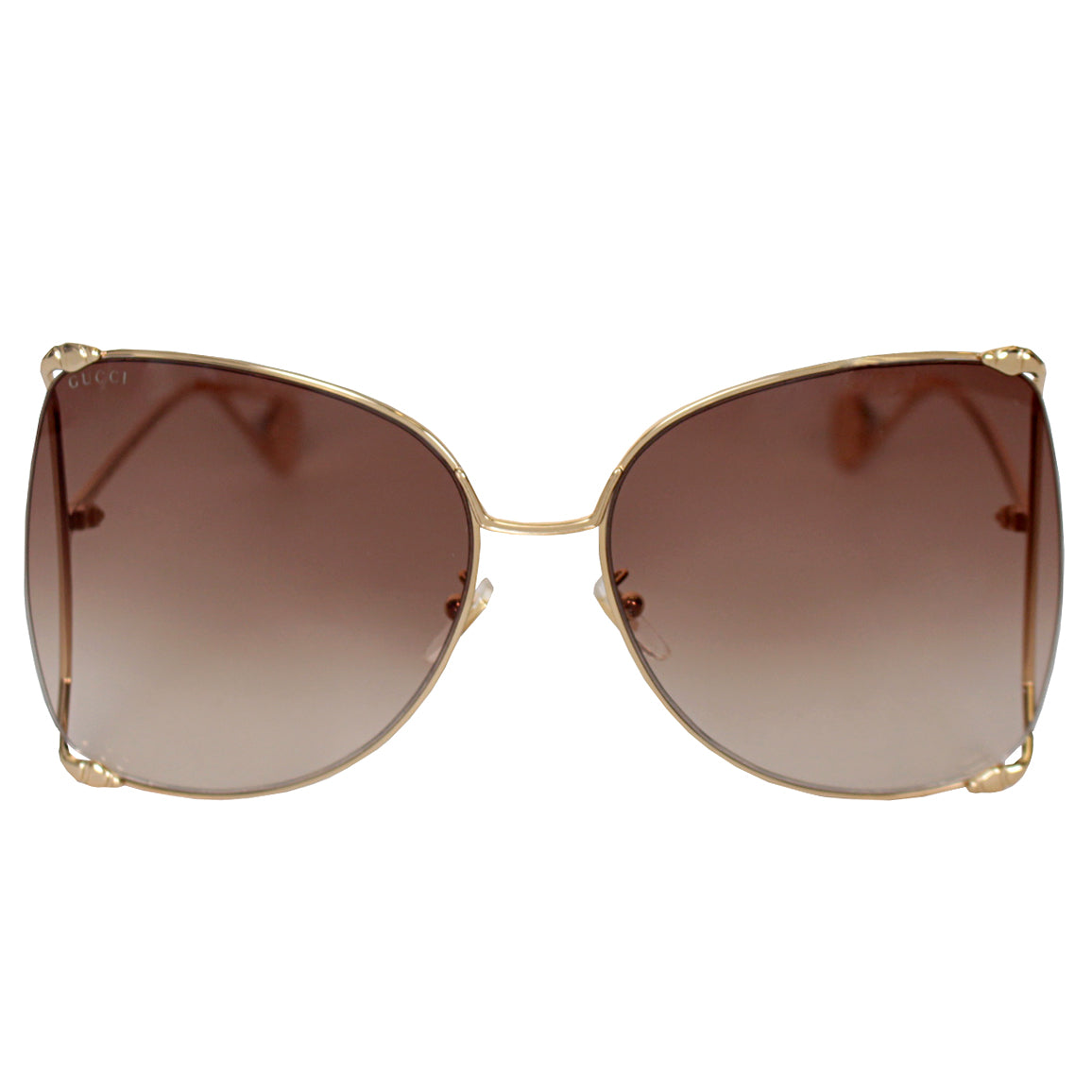 Oversize round-frame metal Gucci Sunglasses