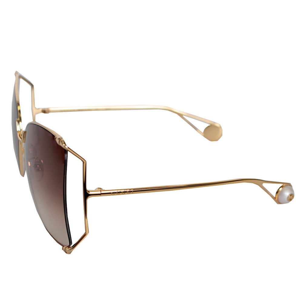 Oversize round-frame metal Gucci Sunglasses