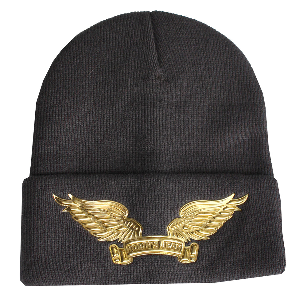 Robin's Skully W/Gold Wings | Charcoal