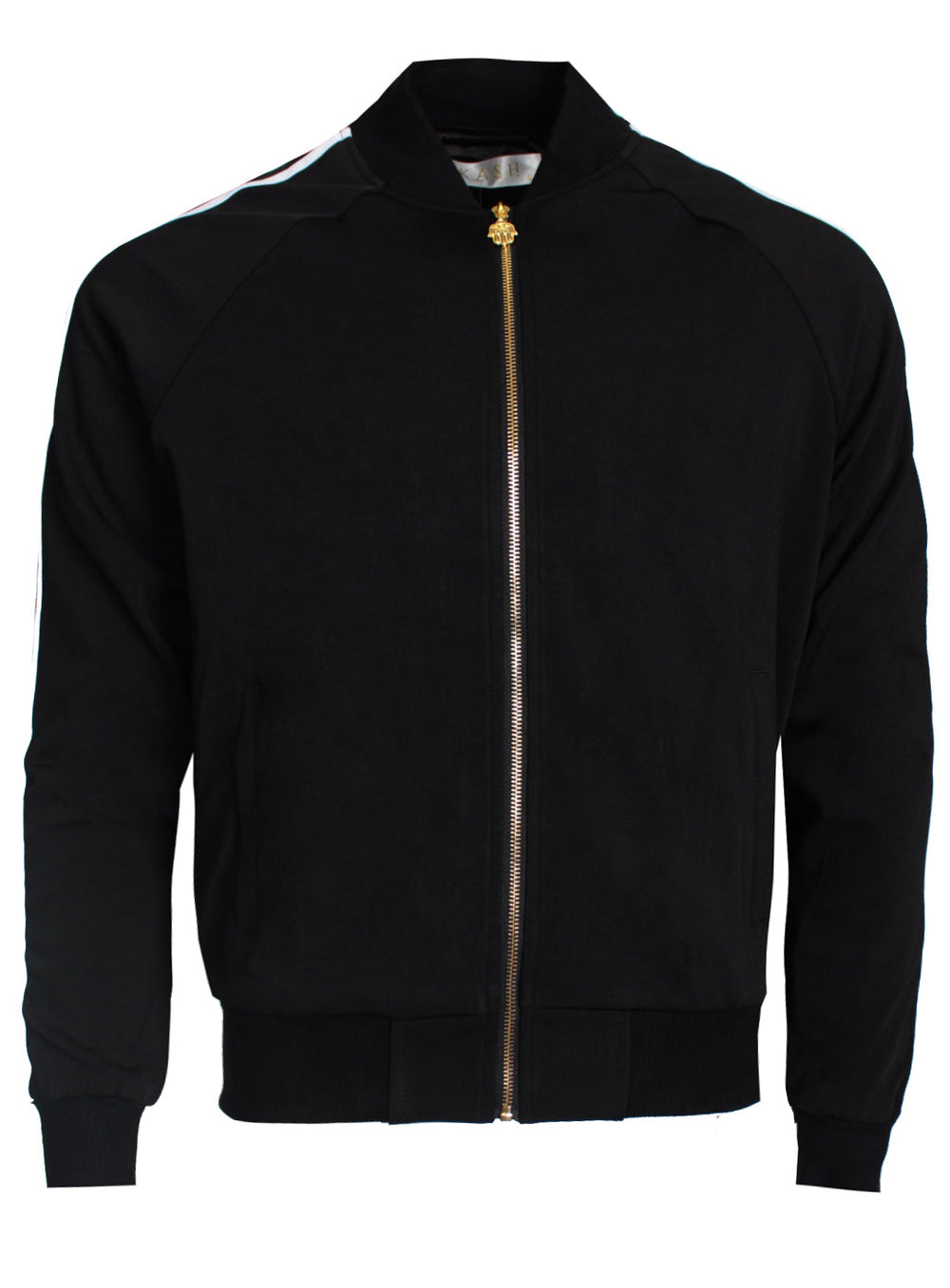 Kash Men's Track Jacket with Side Stripes in black – view 5 of 6