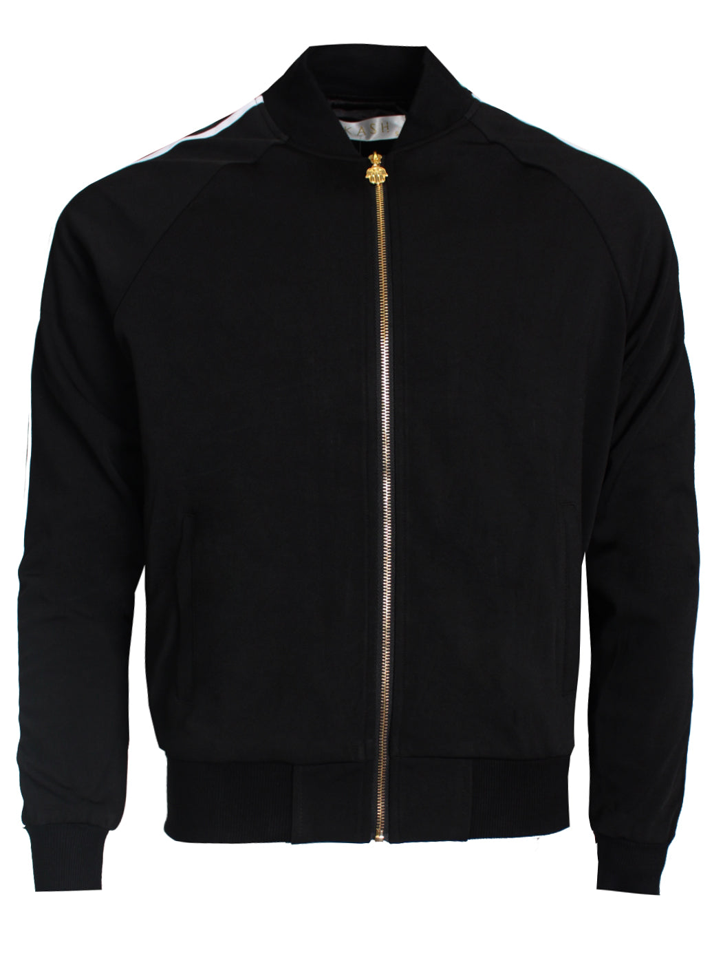 Kash Men's Track Jacket with Side Stripes in black – view 5 of 6