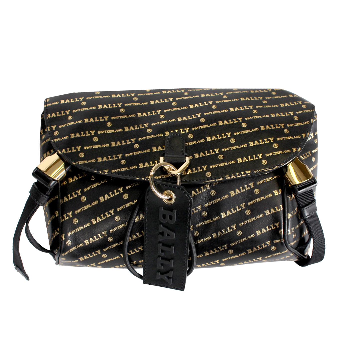 Men's Cage Sling Bag-Black and Gold