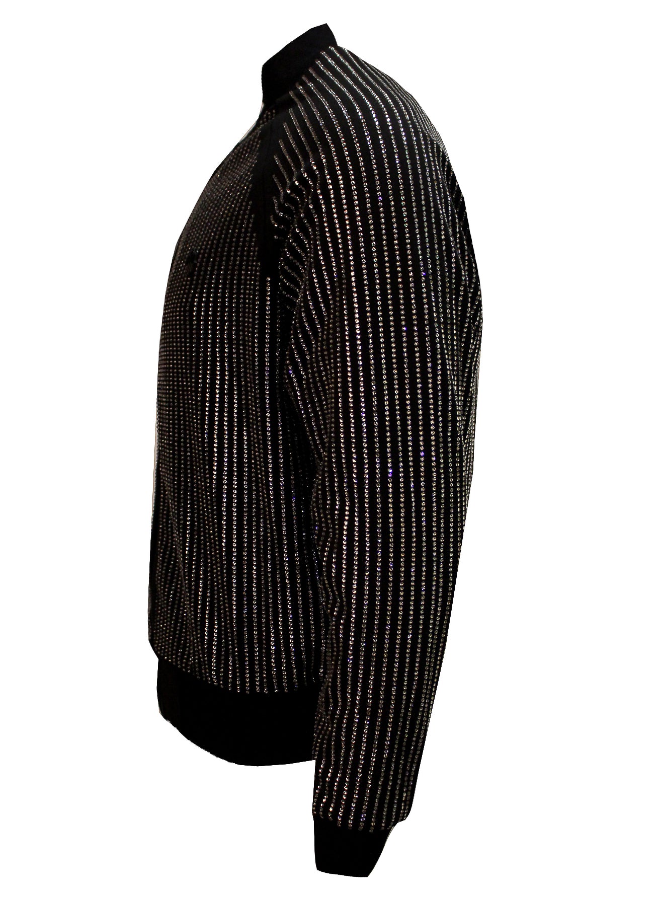 Men's Long Sleeve Diamond Jacket-Black