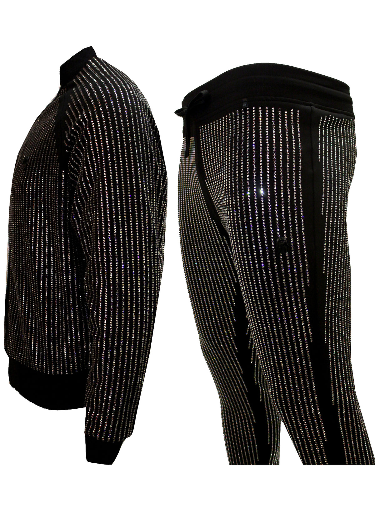 Men&#39;s Long Sleeve Diamond Jacket-Black