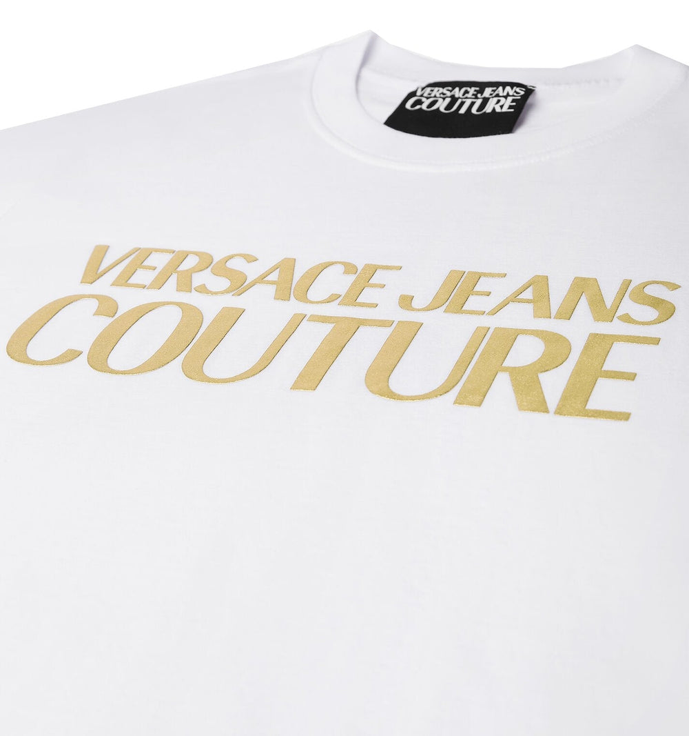 Versace Jeans Couture Logo Tee in White and Gold – view 2 of 3
