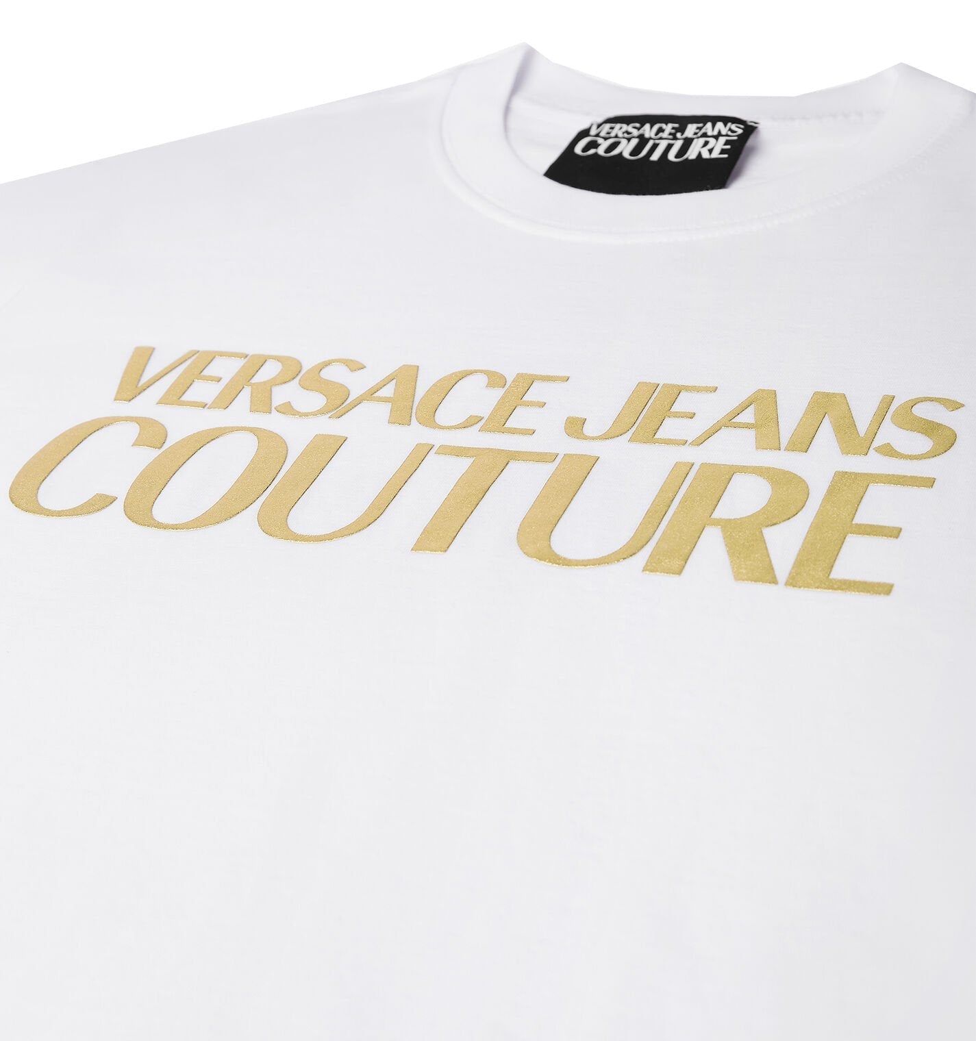 Versace Jeans Couture Logo Tee in White and Gold – view 2 of 3