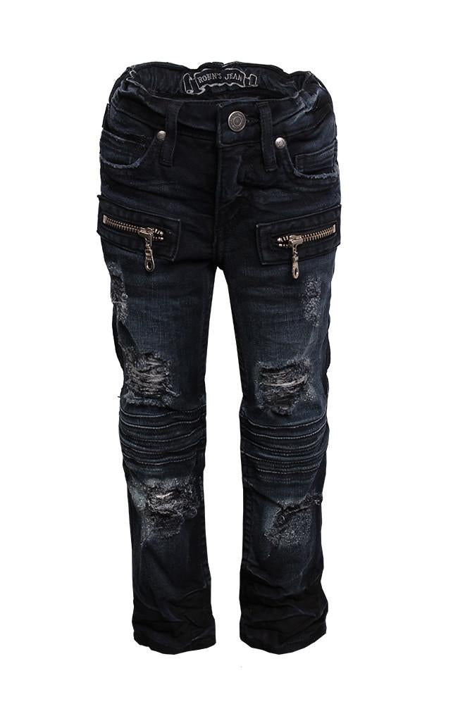 Kids Flat Studs Jeans (BLACK)
