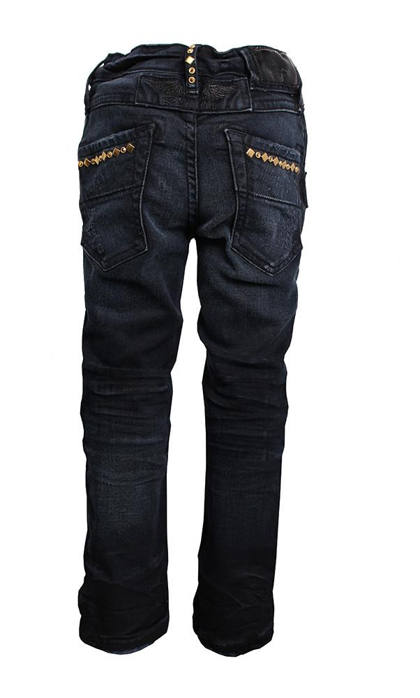 Kids Flat Studs Jeans (BLACK)