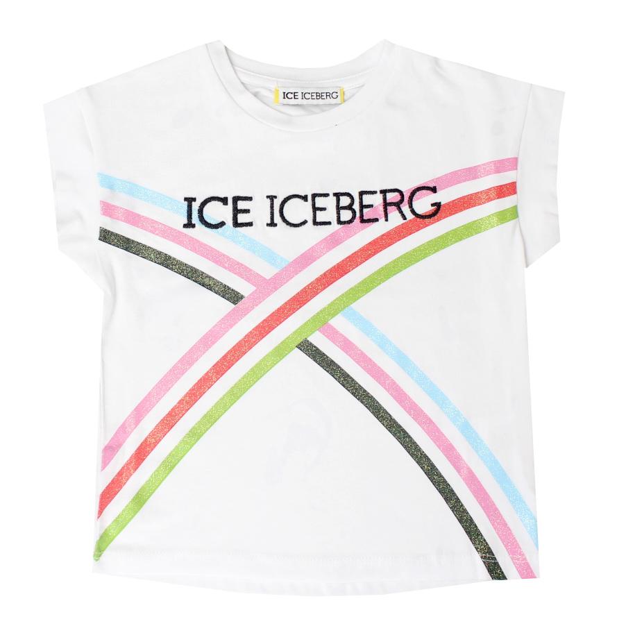 Iceberg | Girls SS Logo T-Shirt w/glittered Stripe detail