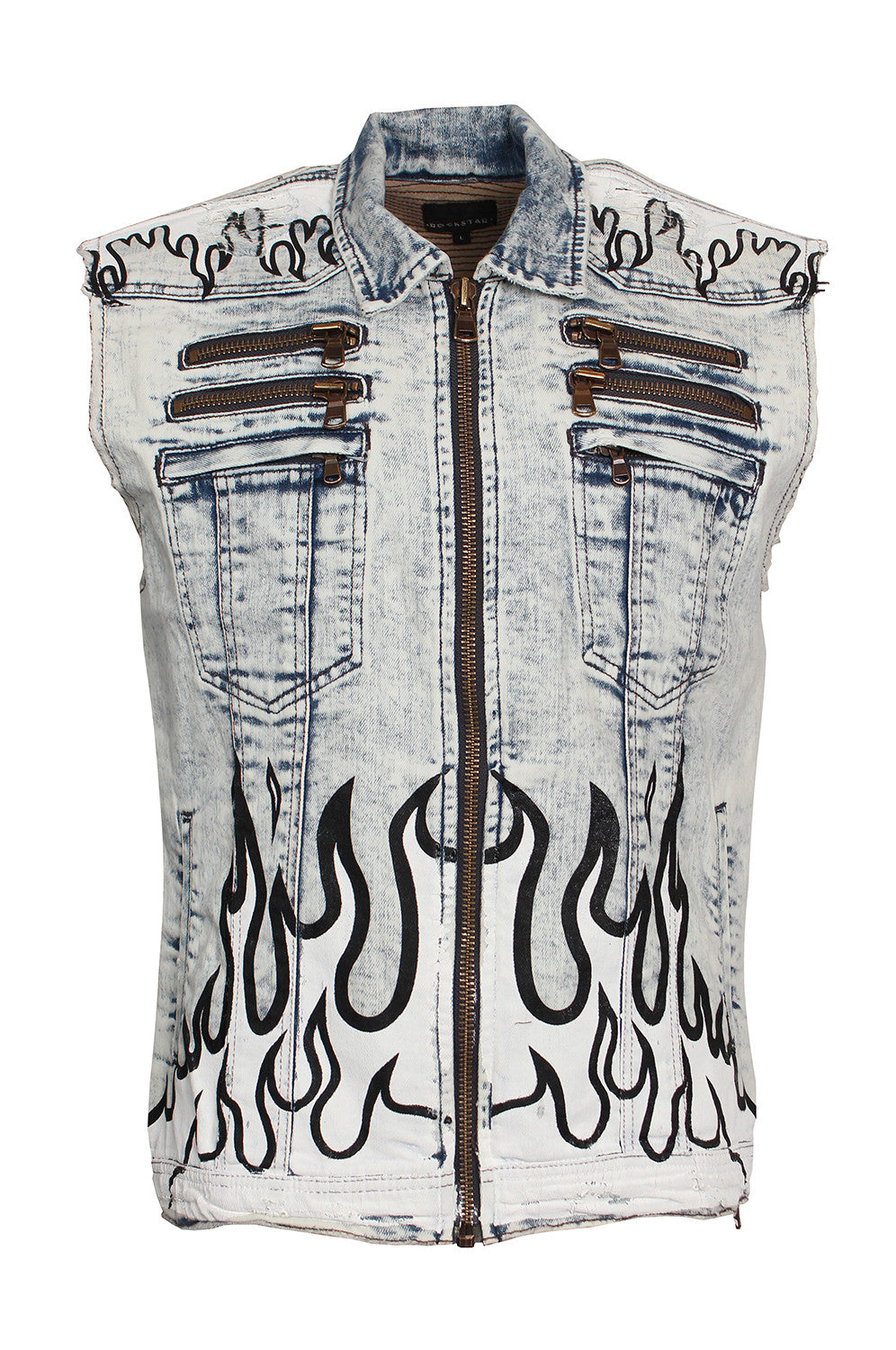 Rockstar Zane Cut Off Vest in bleach blue – view 1 of 2
