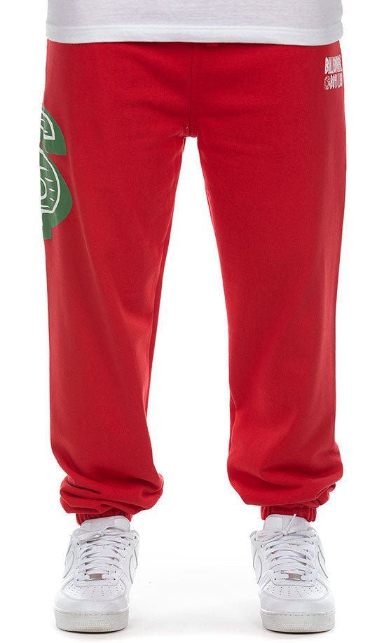 BB STRAIGHT FONT SWEATPANTS - RED