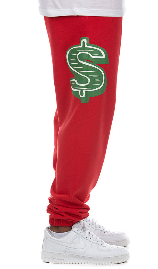 BB STRAIGHT FONT SWEATPANTS - RED