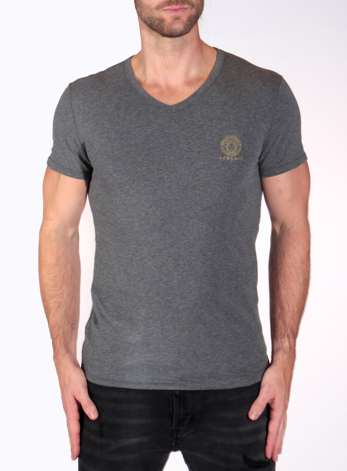 Versace Underwear V-Neck Tee - Grey