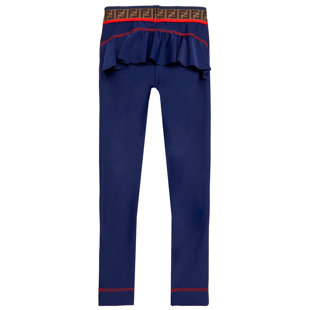 Fendi Girls Sport Leggings in blue – view 2 of 2