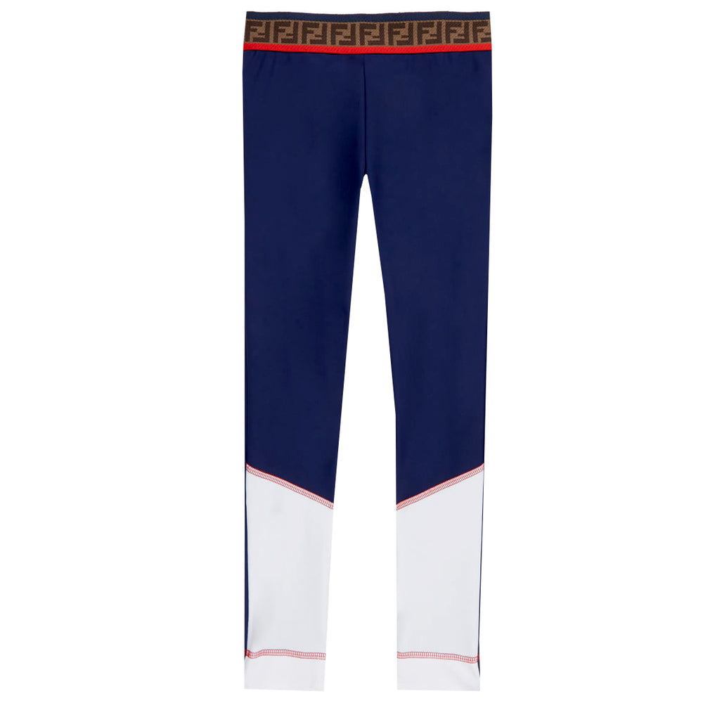 Fendi Girls Sport Leggings in blue – view 1 of 2