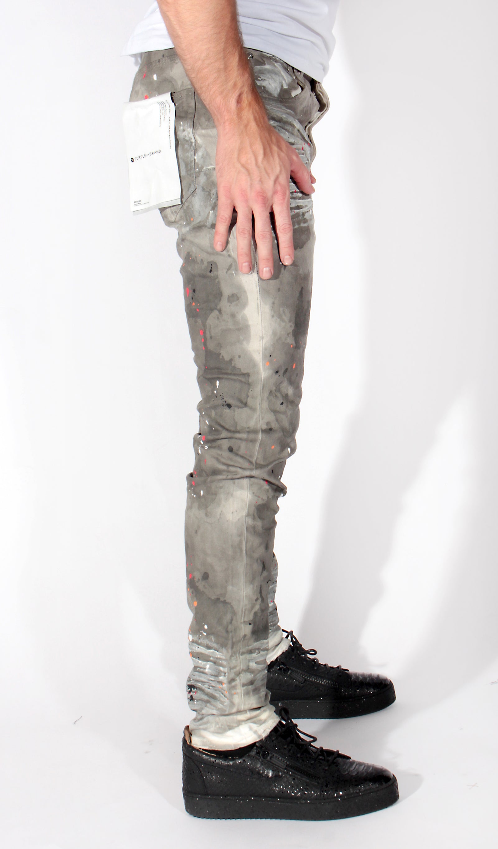 Purple Brand P001 Jean in White Soft Wax Paint – view 2 of 3