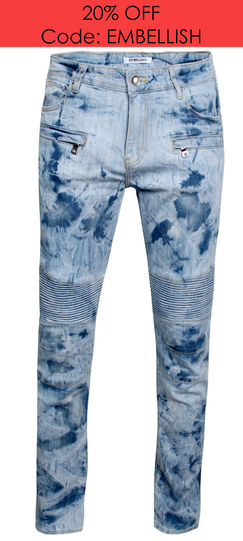 Embellish Men's Matthew Biker Denim - Blue – view 1 of 3