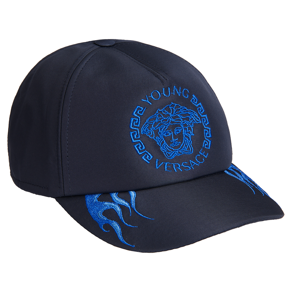 Young Versace Boys Medusa Embroidered Cap-Navy – view 1 of 2