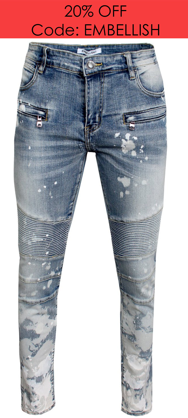 Men's Hopkins Biker Denim-Blue