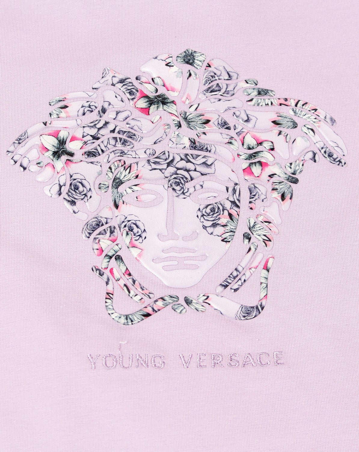 Young Versace Girls Long Sleeve Tee with Gel Floral in lilac – view 3 of 3