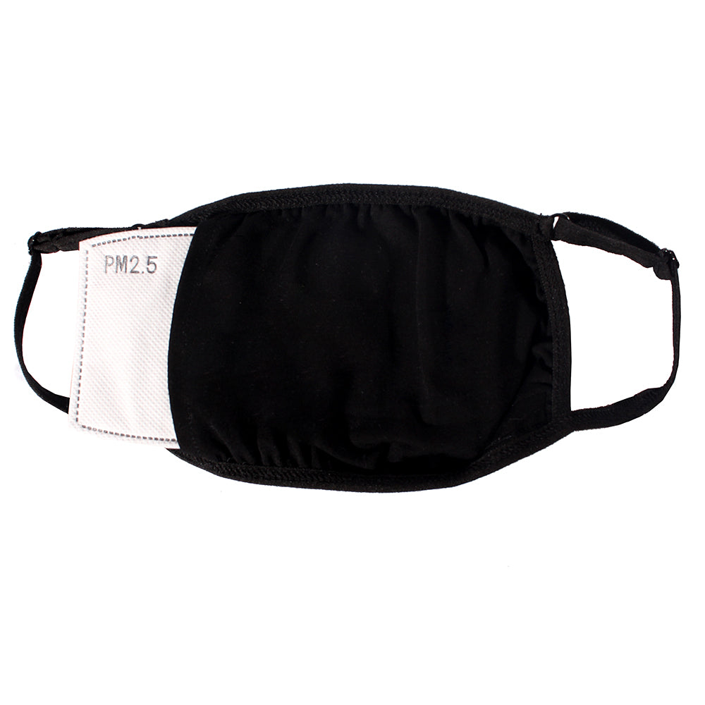 FASK Logo Cotton 2.0 Stoned Mask with Interchangeable Filter and Adjustable Size Strap-Black