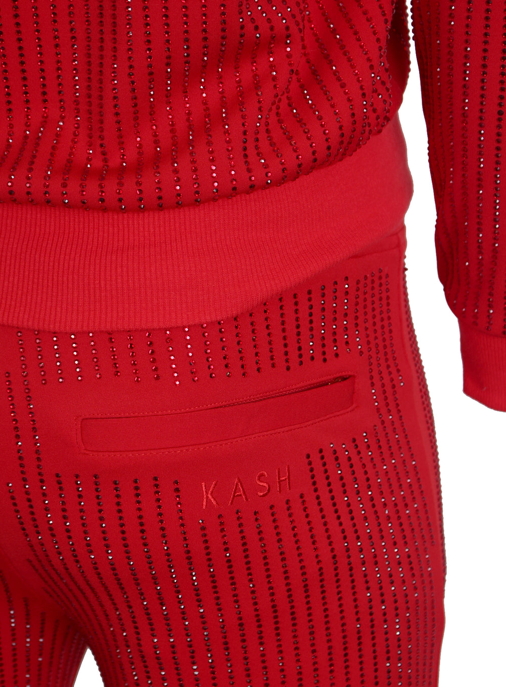 Kash Men's Long Sleeve Diamond Jacket in red – view 5 of 6