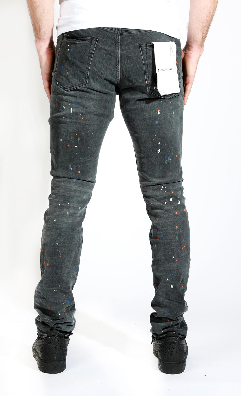 Purple Brand P001 Jeans in black paint repair – view 2 of 5