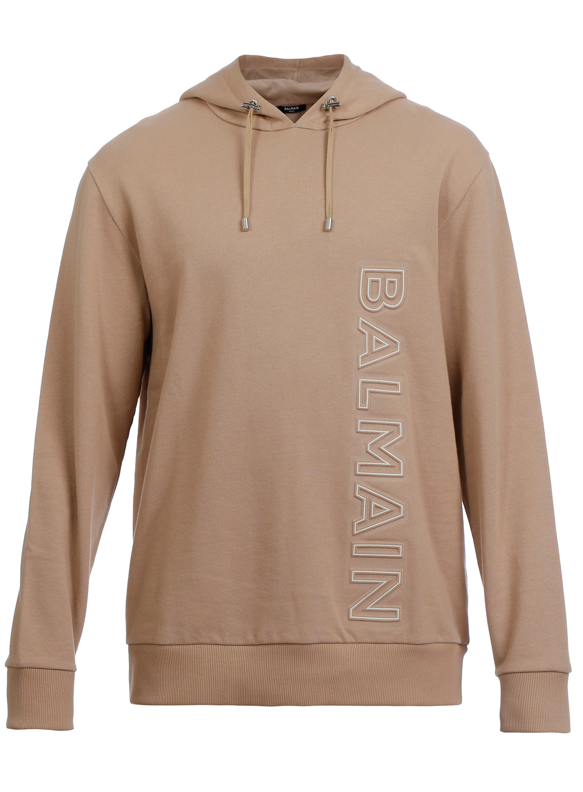 BALMAIN EMBOSSED REFLECT HOODIE - TAN
