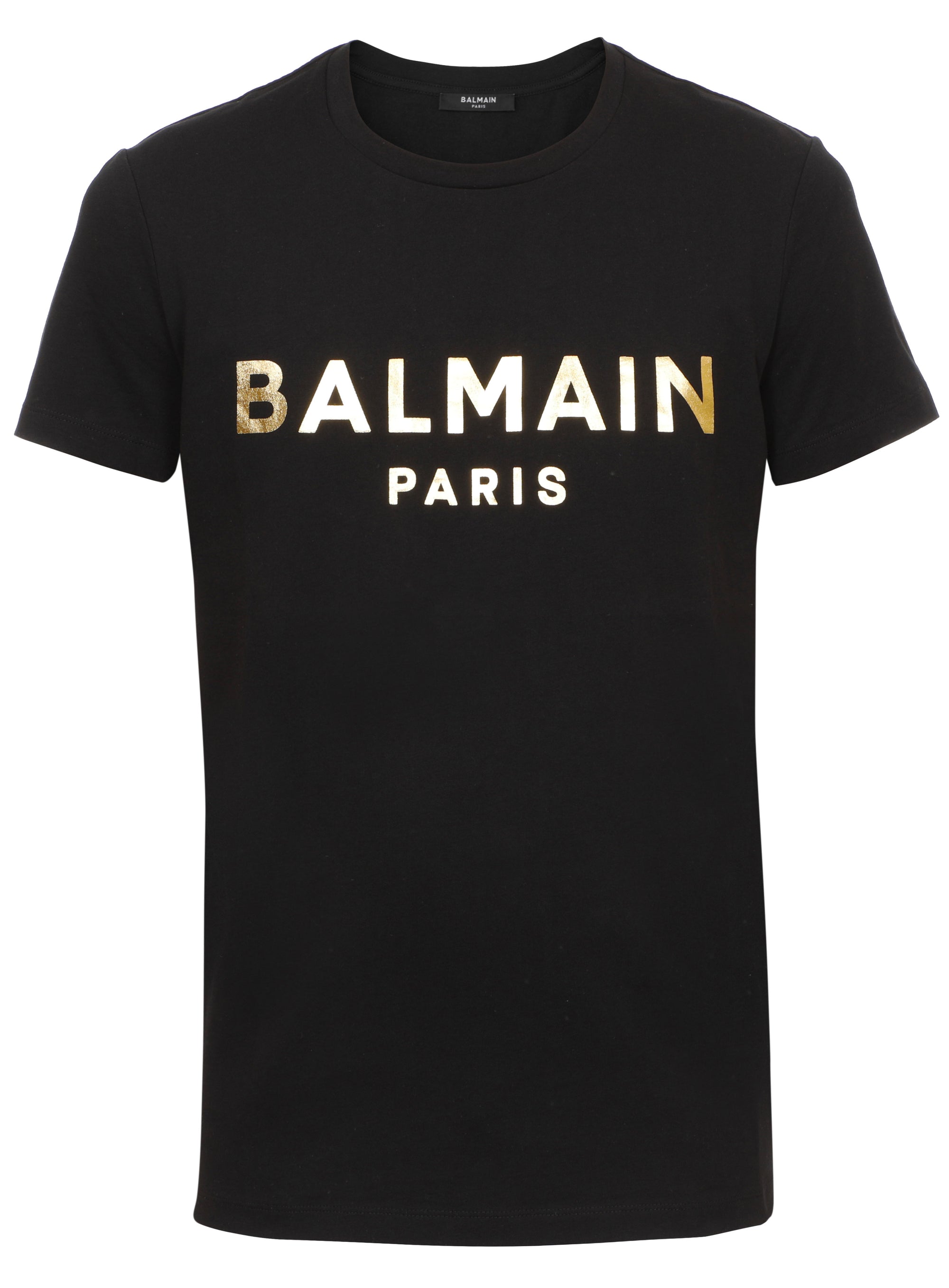 BALMAIN FOIL PRINTED T-SHIRT CLASSIC FIT - BLACK W/ GOLD