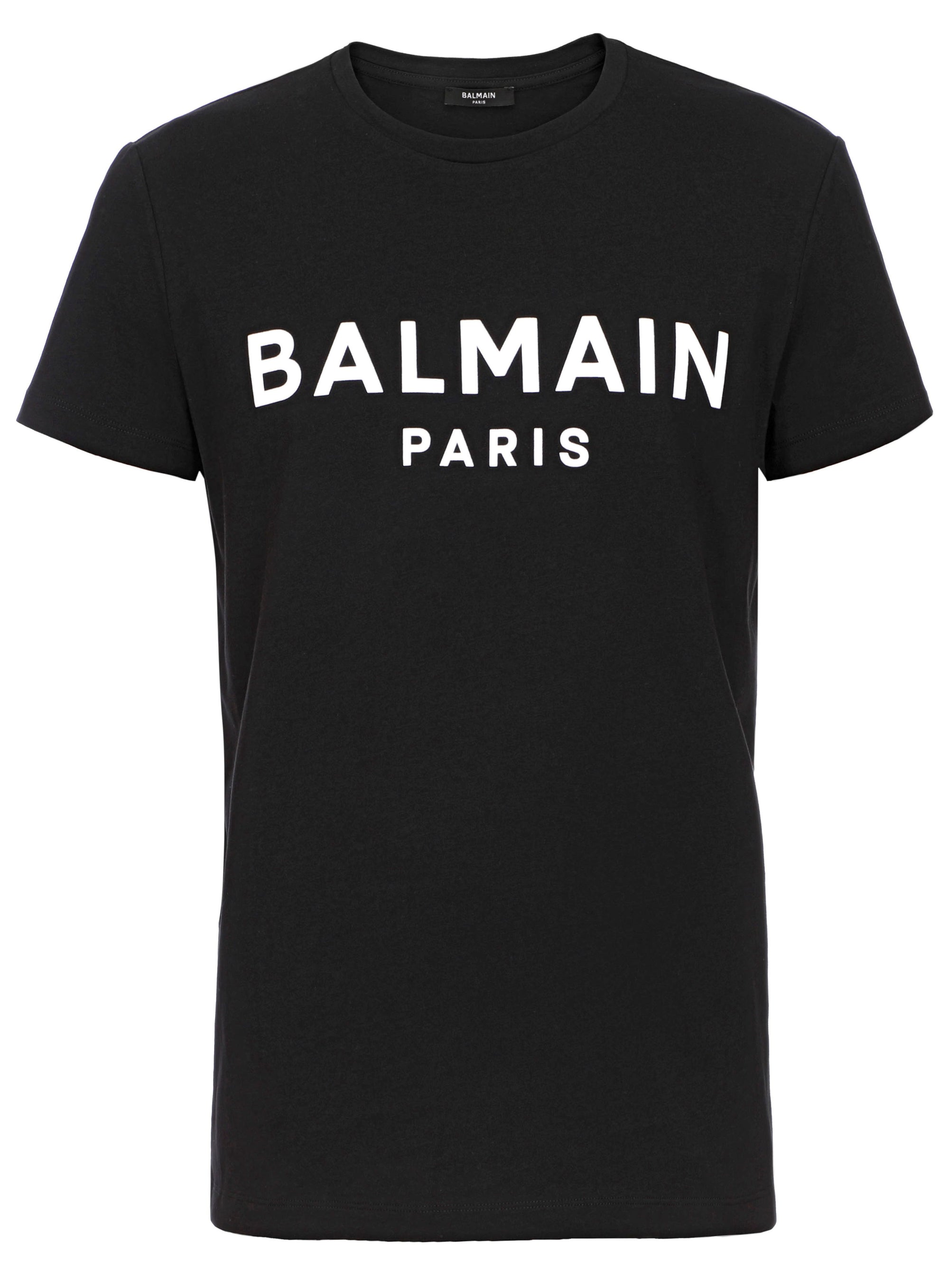 BALMAIN PRINTED T-SHIRT STRAIGHT FIT - BLACK