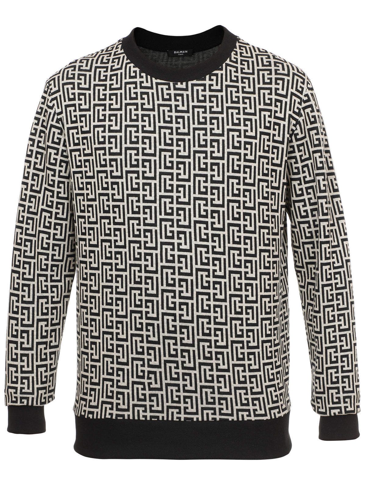 BALMAIN MONOGRAM SWEATSHIRT - BLACK/WHITE