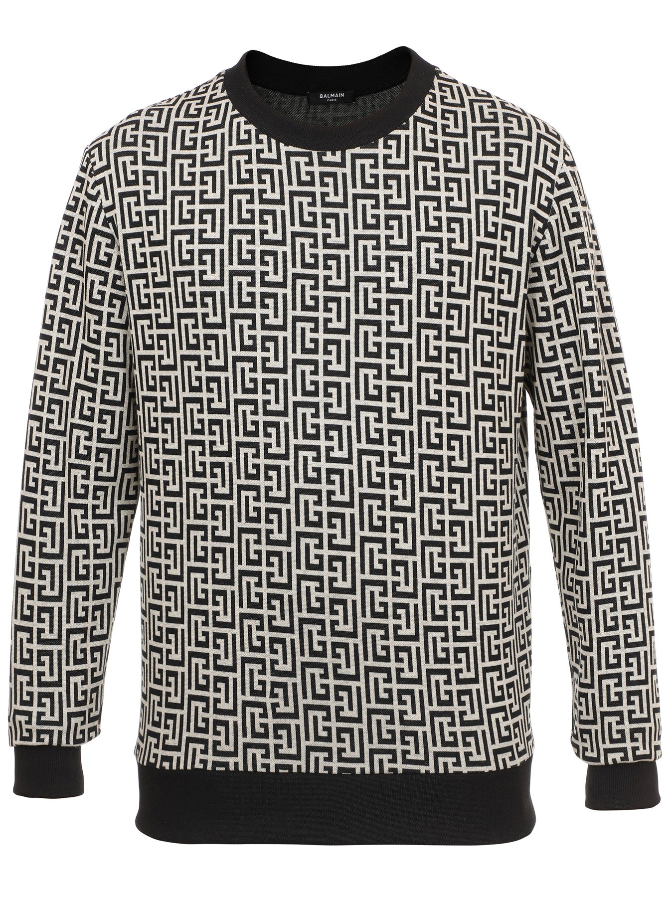 BALMAIN MONOGRAM SWEATSHIRT - BLACK/WHITE