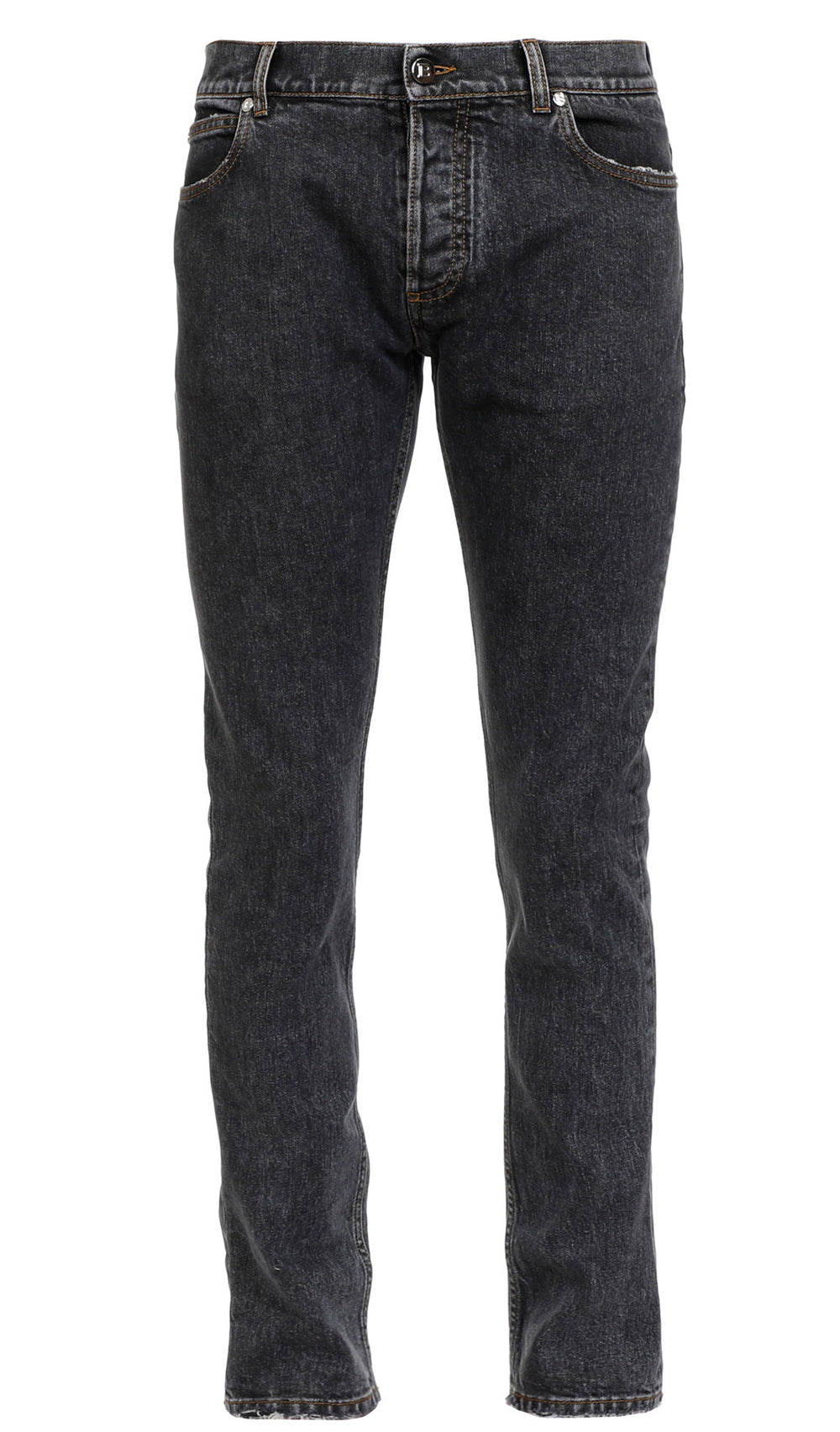 Balmain 6-Pocket Slim Used Denim Pants in black – view 1 of 1