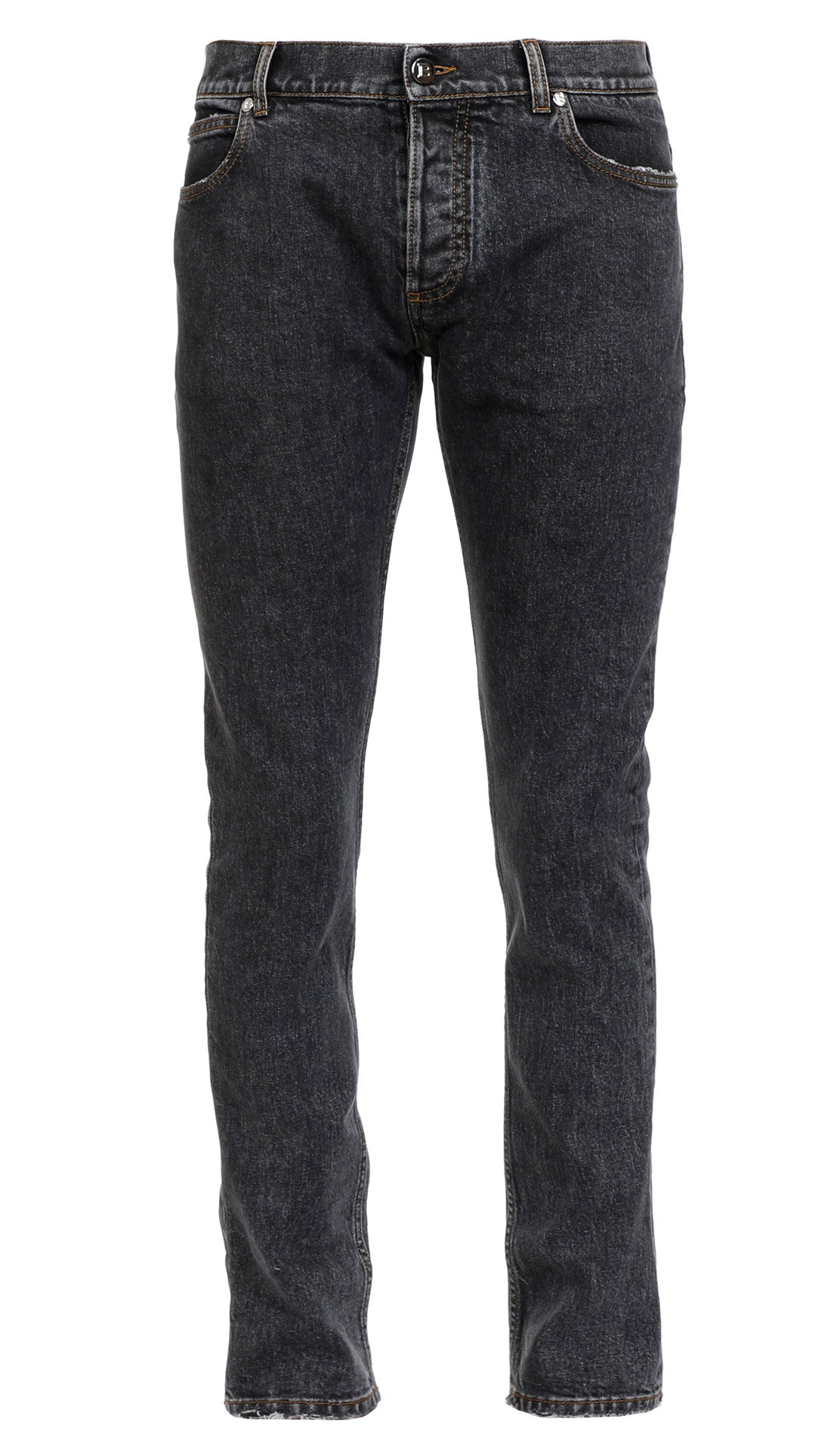 6 PKT SLIM USED DENIM PANTS - BLACK